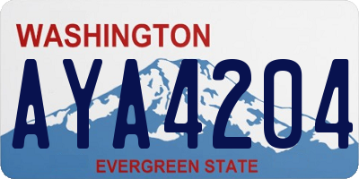 WA license plate AYA4204