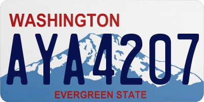 WA license plate AYA4207
