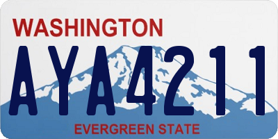 WA license plate AYA4211