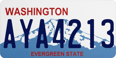 WA license plate AYA4213