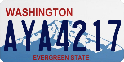 WA license plate AYA4217