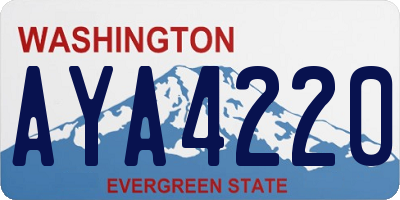 WA license plate AYA4220