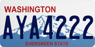 WA license plate AYA4222
