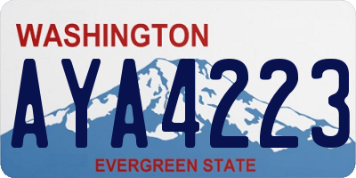 WA license plate AYA4223