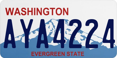 WA license plate AYA4224