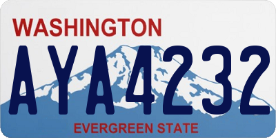 WA license plate AYA4232