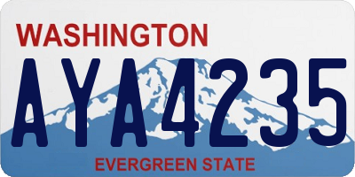 WA license plate AYA4235