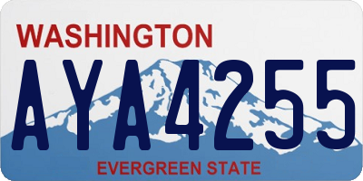 WA license plate AYA4255