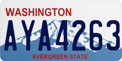 WA license plate AYA4263