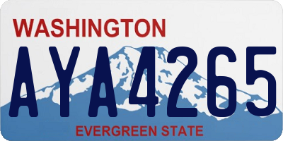 WA license plate AYA4265