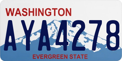 WA license plate AYA4278