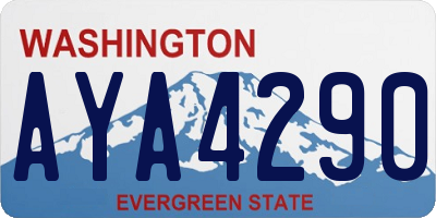 WA license plate AYA4290