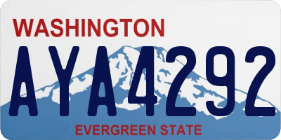 WA license plate AYA4292