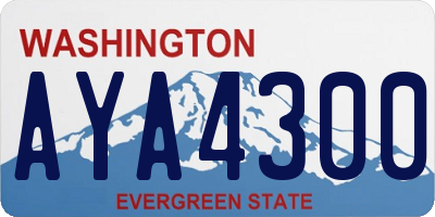 WA license plate AYA4300
