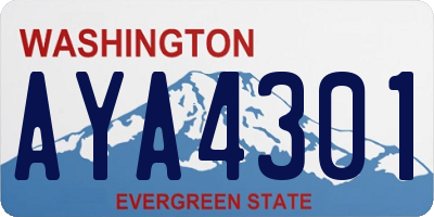 WA license plate AYA4301