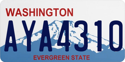 WA license plate AYA4310