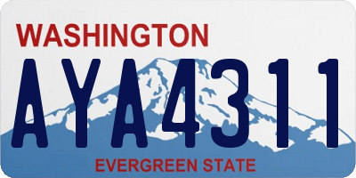 WA license plate AYA4311