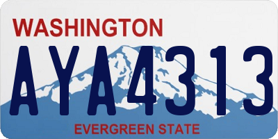 WA license plate AYA4313