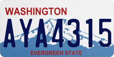 WA license plate AYA4315