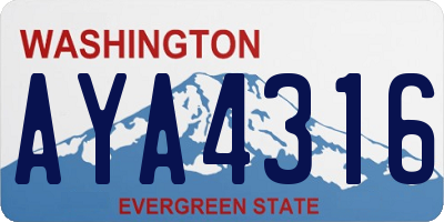 WA license plate AYA4316