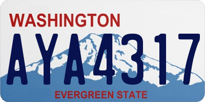 WA license plate AYA4317
