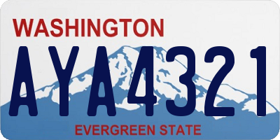 WA license plate AYA4321