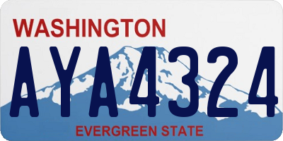 WA license plate AYA4324