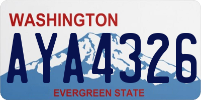 WA license plate AYA4326