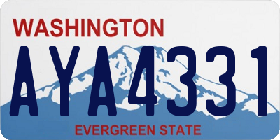 WA license plate AYA4331