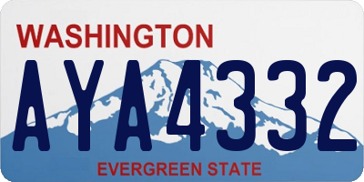 WA license plate AYA4332