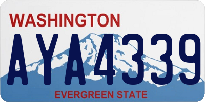 WA license plate AYA4339