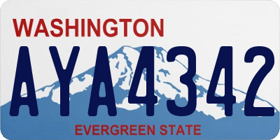 WA license plate AYA4342