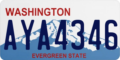 WA license plate AYA4346