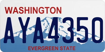WA license plate AYA4350