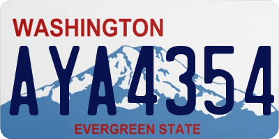 WA license plate AYA4354