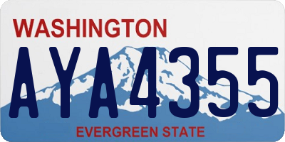 WA license plate AYA4355