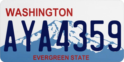 WA license plate AYA4359