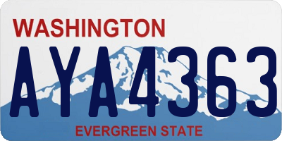 WA license plate AYA4363