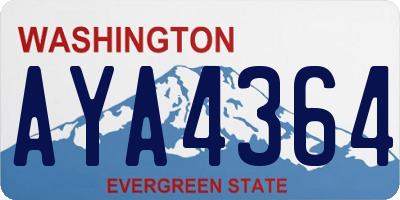 WA license plate AYA4364