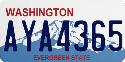 WA license plate AYA4365