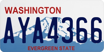 WA license plate AYA4366