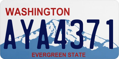 WA license plate AYA4371