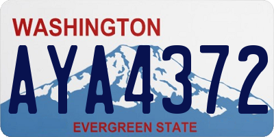 WA license plate AYA4372