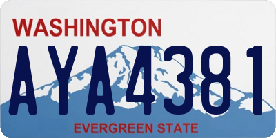 WA license plate AYA4381