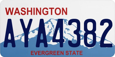 WA license plate AYA4382