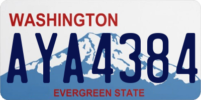 WA license plate AYA4384
