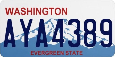 WA license plate AYA4389