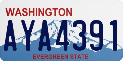 WA license plate AYA4391