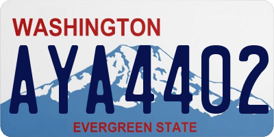 WA license plate AYA4402