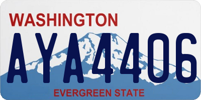 WA license plate AYA4406